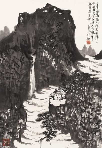 何加林 山水 镜心
